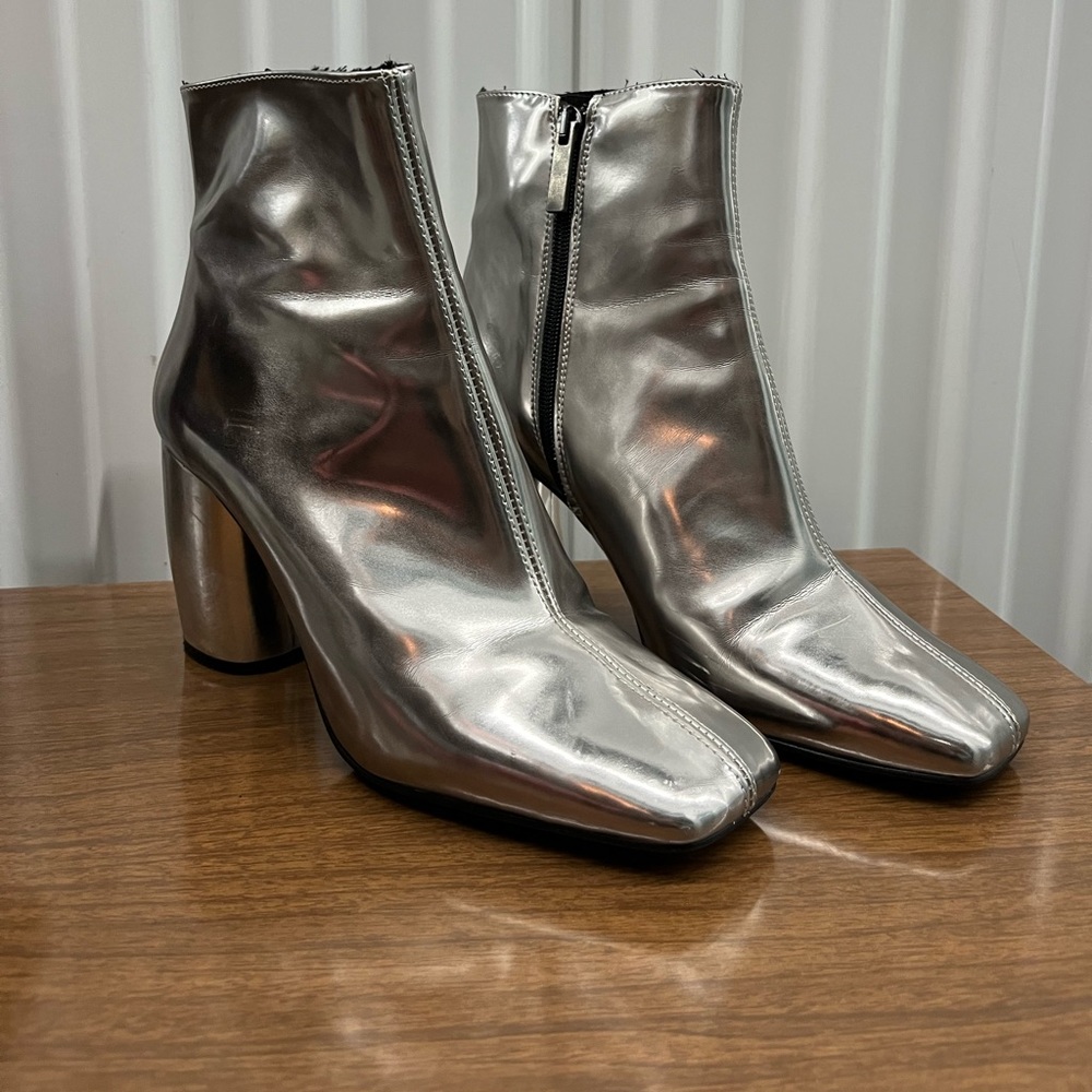 Crosswalk Chrome Silver Heeled Boots